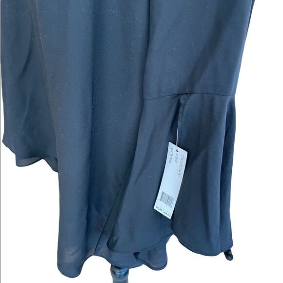New with tags Zac & Rachel v neck black chiffon top with split bell sleeves sz M - Picture 4 of 8
